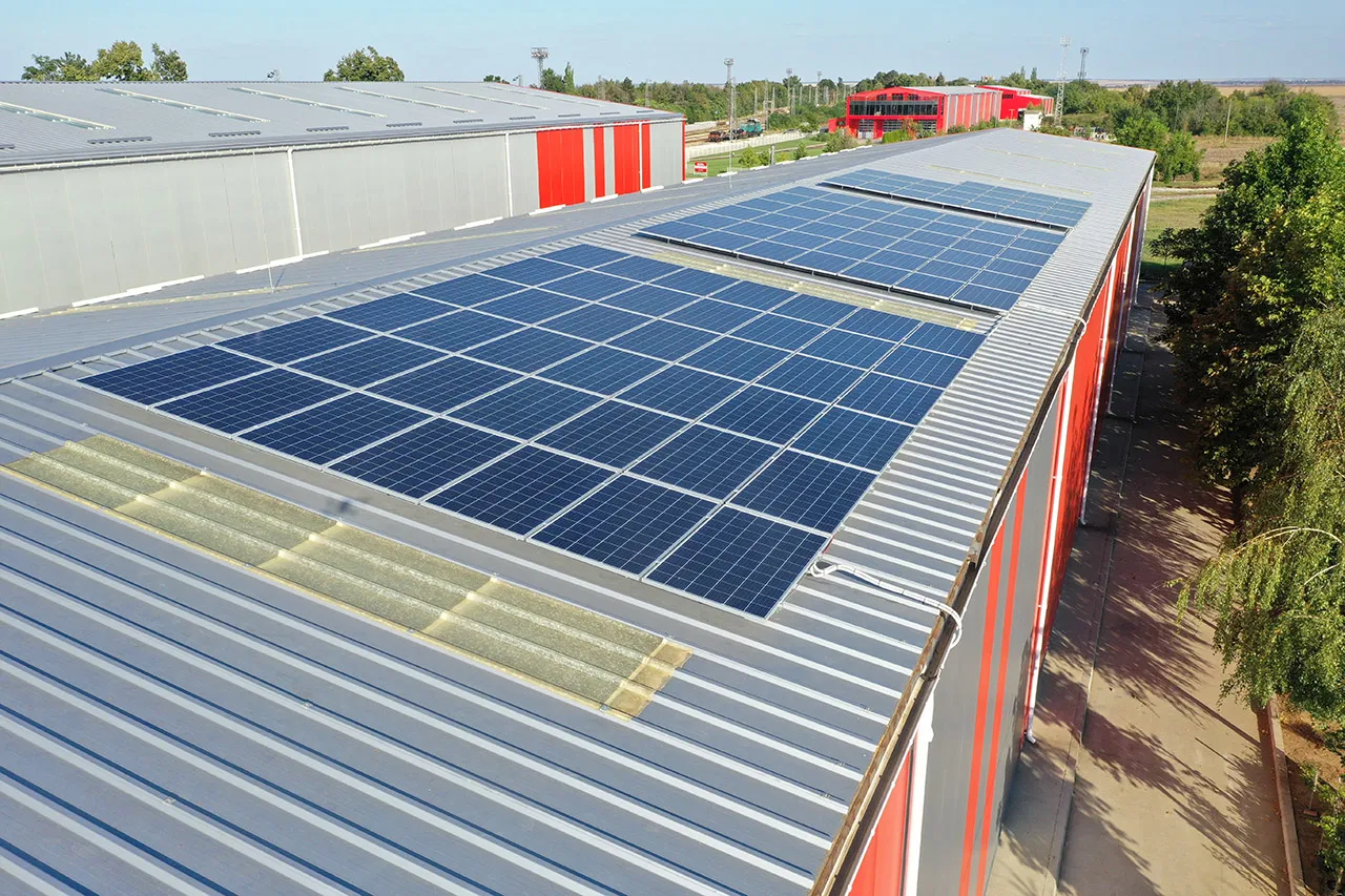 Solar power plant on the roof of our plant in Ruse